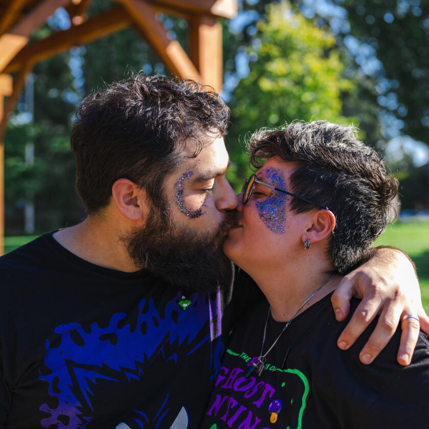 They kiss
